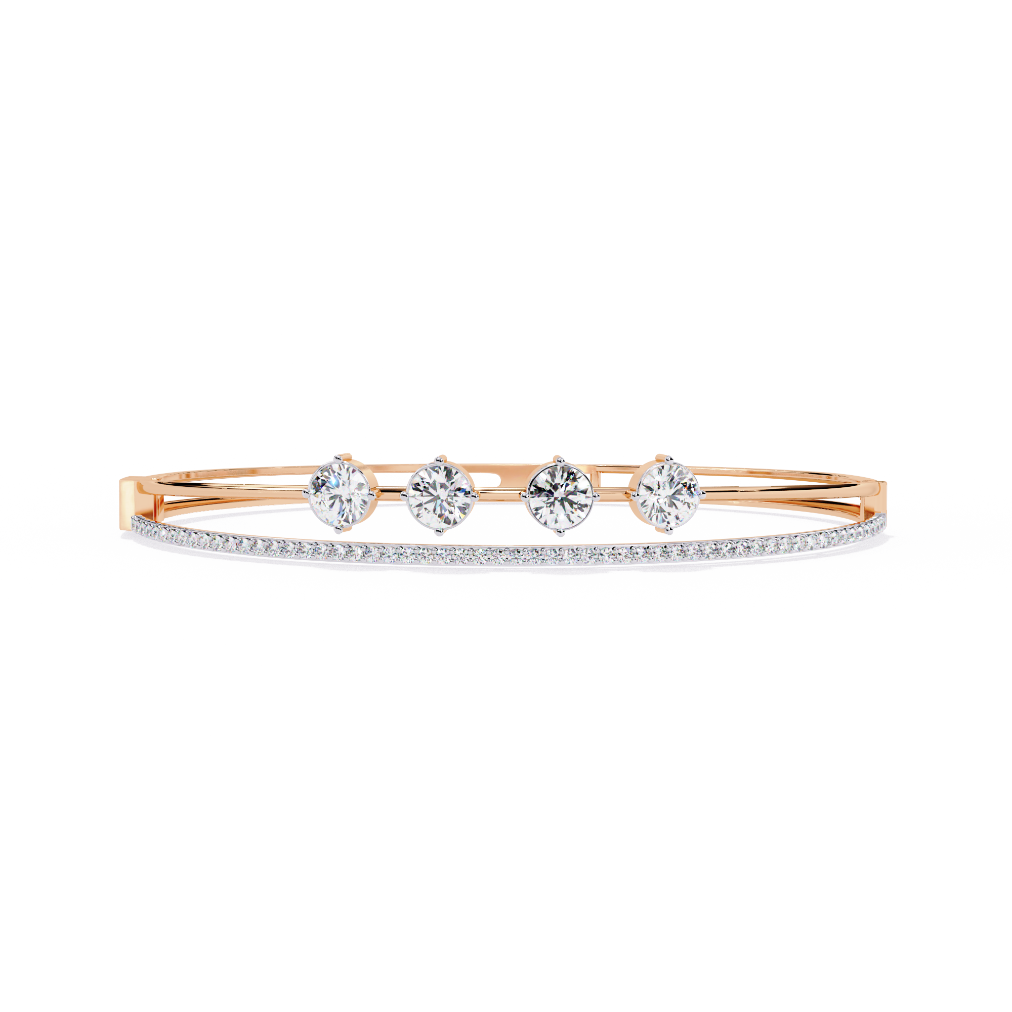 Solitairekart 2.32ct Four-Stone Diamond Bracelet-HI Color, VS-SI Clarity